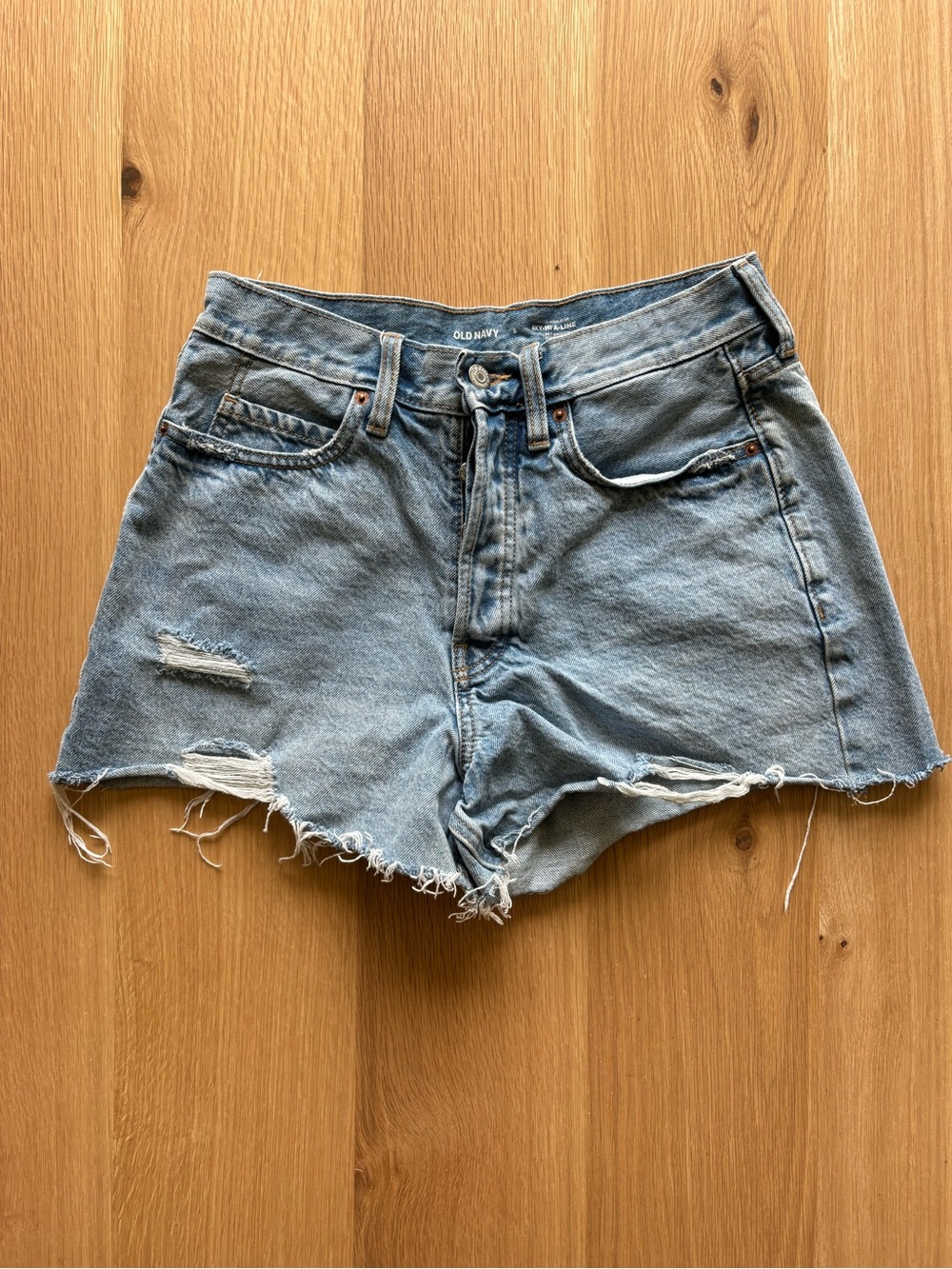 Old Navy Light Blue Distressed Denim Shorts